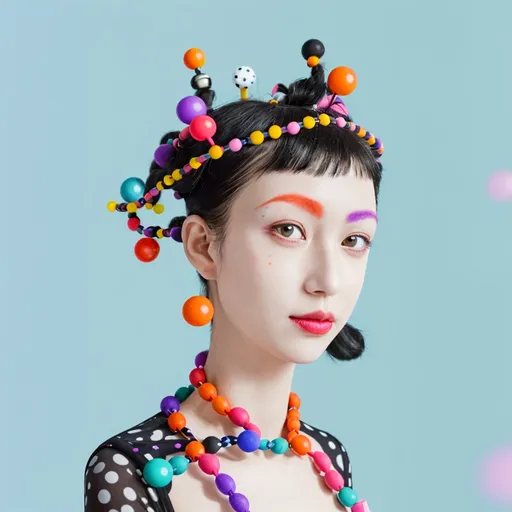 Prompt: Meet Polkadot, a visionary and multifaceted individual whose essence embodies interconnectedness and forward-thinking innovation. Their presence is marked by a kaleidoscope of colorful ideas, each dot representing a unique facet of their multifaceted personality. Polkadot exudes an infectious energy, akin to the vibrant threads connecting various communities and blockchains. They're adorned in a wardrobe that reflects diversity, with each garment representing the unique governance and identity of the chains they connect. Their demeanor is one of inclusivity and adaptability, embracing the collaborative spirit that drives interoperability. Polkadot's conversations are a symphony of technological prowess and futuristic aspirations, always seeking new ways to bridge divides and foster a united digital landscape. With an ever-expanding network of connections, Polkadot navigates the realms of possibility, a trailblazer in the realm of decentralized innovation.