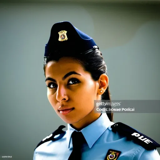 Prompt: a woman police officer in uniform posing for a picture