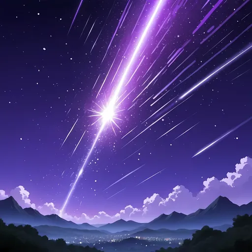 Prompt: purple meteor shower anime background