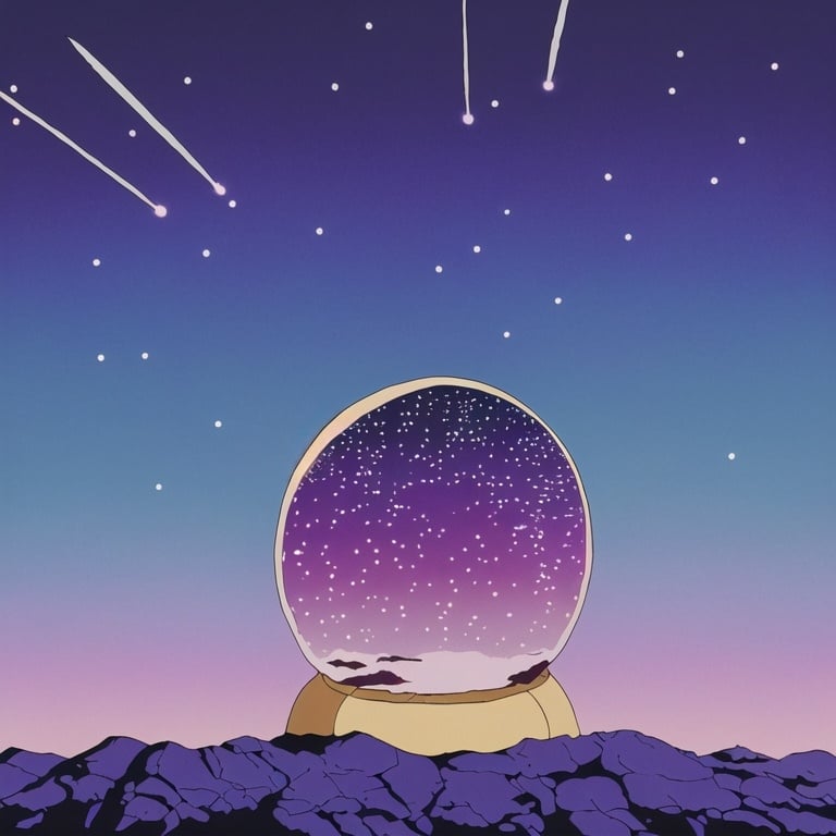 Prompt: purple meteor shower anime background