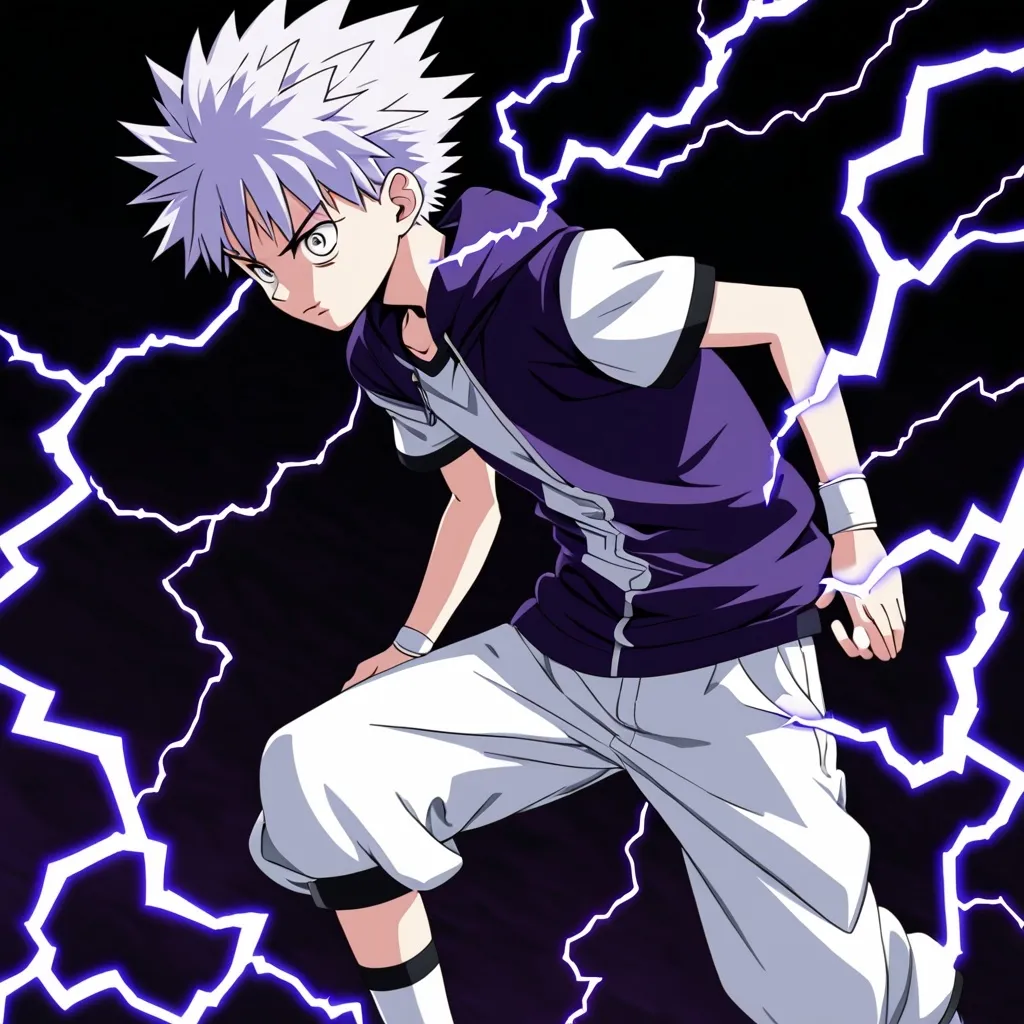 Prompt: killua lightning