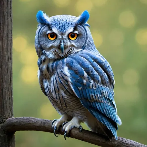 Prompt: a blue owl