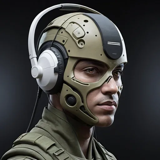 Prompt: binaural advanced soldier frequency shape shifter
