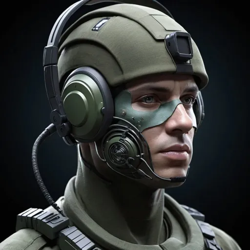 Prompt: binaural advanced soldier frequency shape shifter
