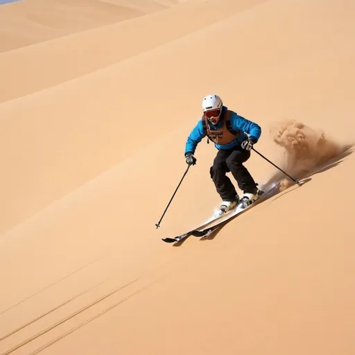 Prompt: Ski Jew desert sand