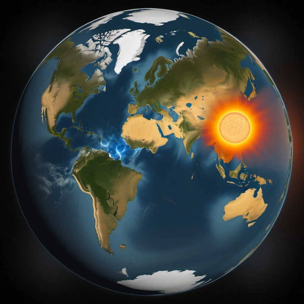 Prompt: Simulation of natural phenomena on Earth during equinoxes and solstices.