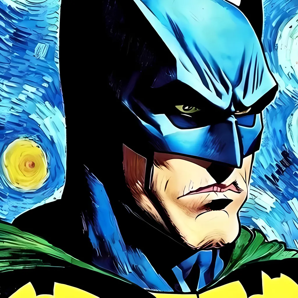 Prompt: Batman made by Van Gogh