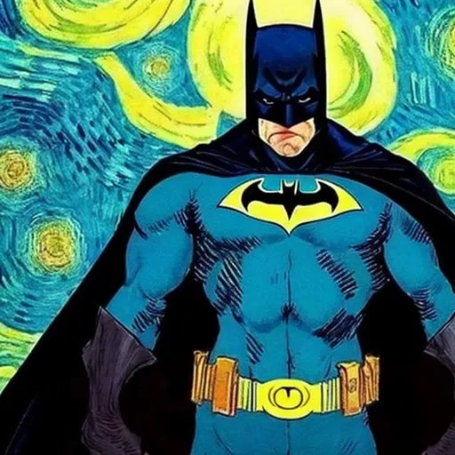 Prompt: Batman made by Van Gogh