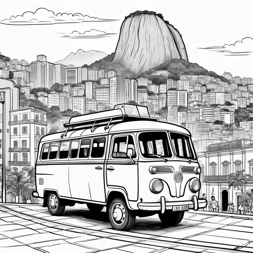 Prompt: Black and white, line art,REal Gabinete Portuguese de Leitura do Rio de Janeiro, in the style of a comic.