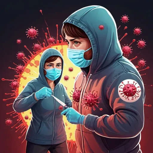 Prompt: create an illustration about you fight off virus