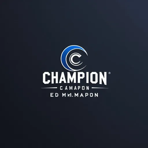 Prompt: Make me a simple and sleek logo for a company called Champion Ed -- Use dark blue, white, grey, and black
