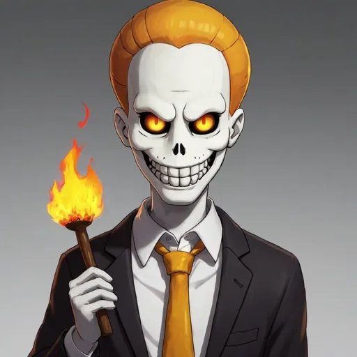 Prompt: Grillby from Undertale