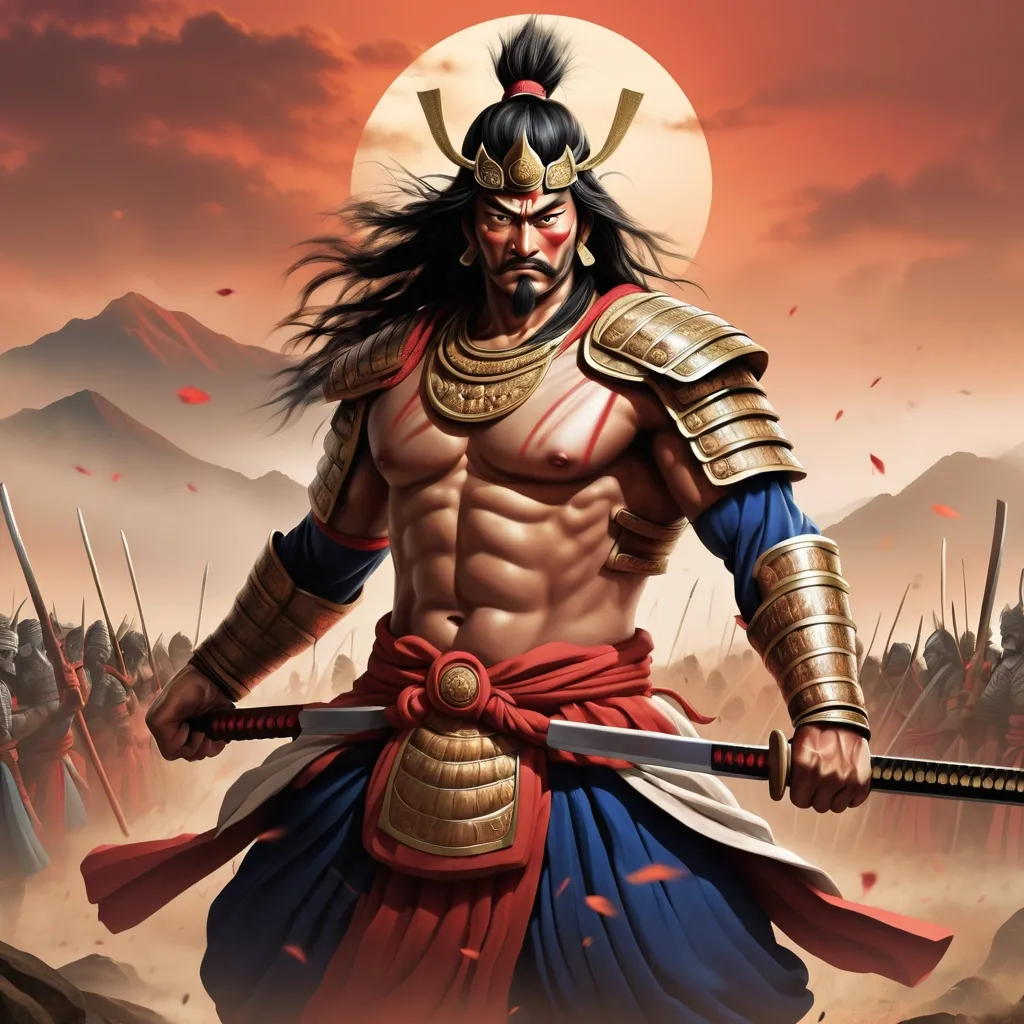 Prompt: Samurai in the Mahabharata war