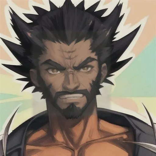 Prompt: Can you draw Wolverine as an African man?