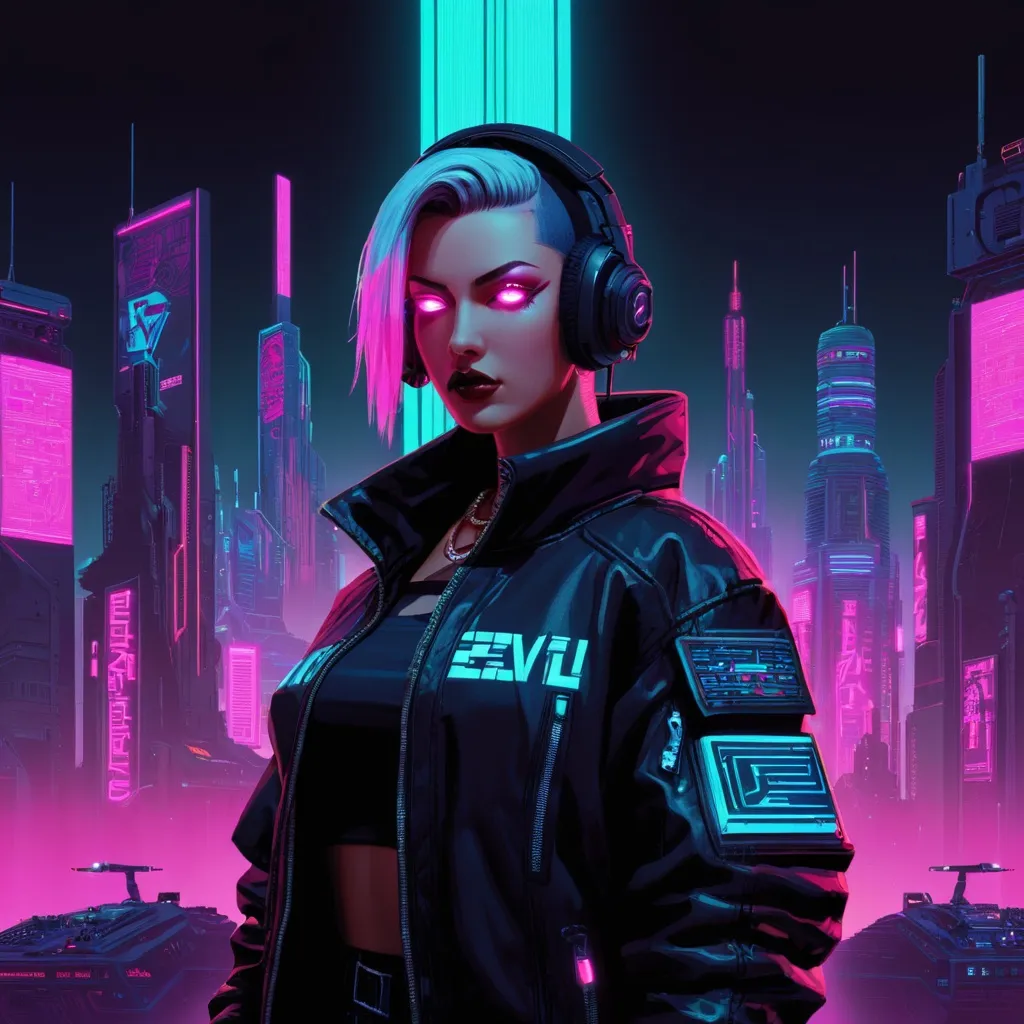 Prompt: (( half good | half evil )) ;cyberpunk ;retrofuturistic ;pixelart ;glitchcore