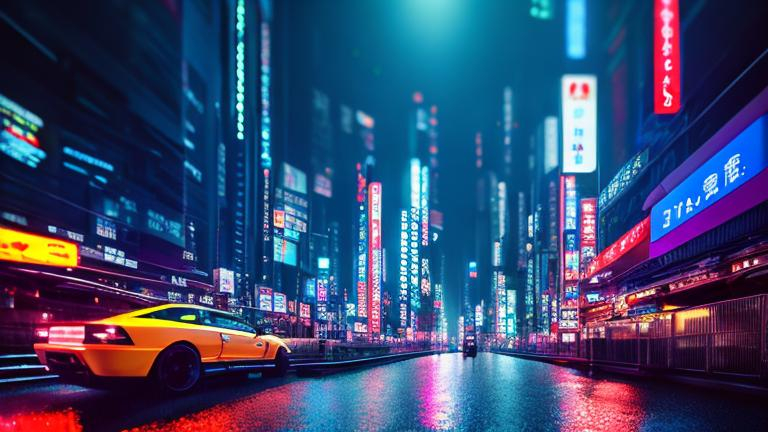 Hyperrealistic cyberpunk cityscape of Tokyo, neon-li... | OpenArt