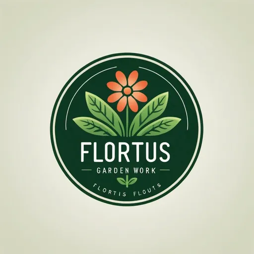 Prompt: Create Garden work logo. Name "Floritus"

