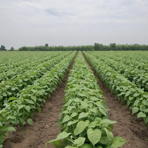 Prompt: a field of bean plant
