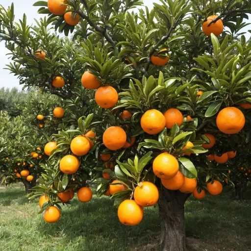 Prompt: an  orange fruit tree
