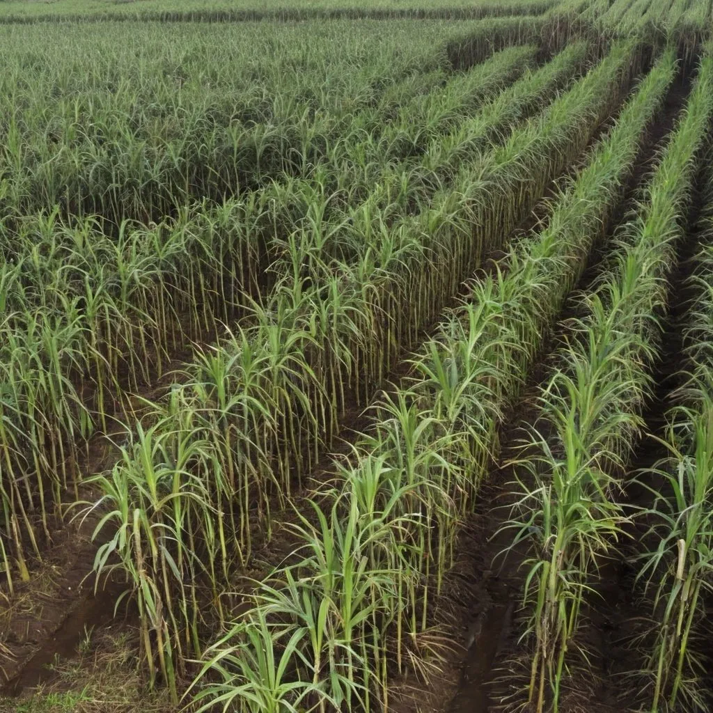 Prompt: a field of sugar cane 
