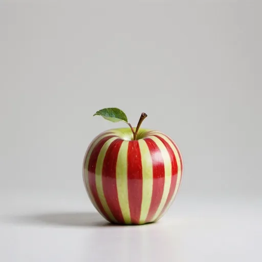 Prompt: An apple with stripes 