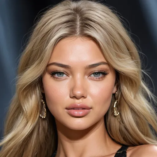 Prompt: Beatiful blonde woman look like mix of Adriana Lima and Gigi Hadid