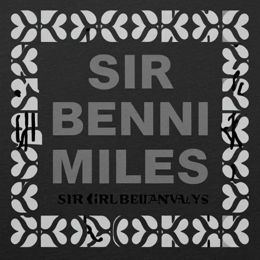 Prompt: "Create a photorealistic image of a premium heavyweight men's T-shirt featuring a signature logo. The T-shirt should be depicted in a high-quality, realistic setting, showcasing its texture and weight. The logo, which is referenced as [a black and white picture of a new york city sign with the words sir benni miles on it, Benjamin Marra, international typographic style, logo, a character portrait], should be prominently displayed on the chest area. The image should emphasize the premium quality of the fabric, the fine stitching, and the overall luxurious feel of the T-shirt. Ensure the lighting and shadows enhance the realism, making the T-shirt look as tangible as possible."