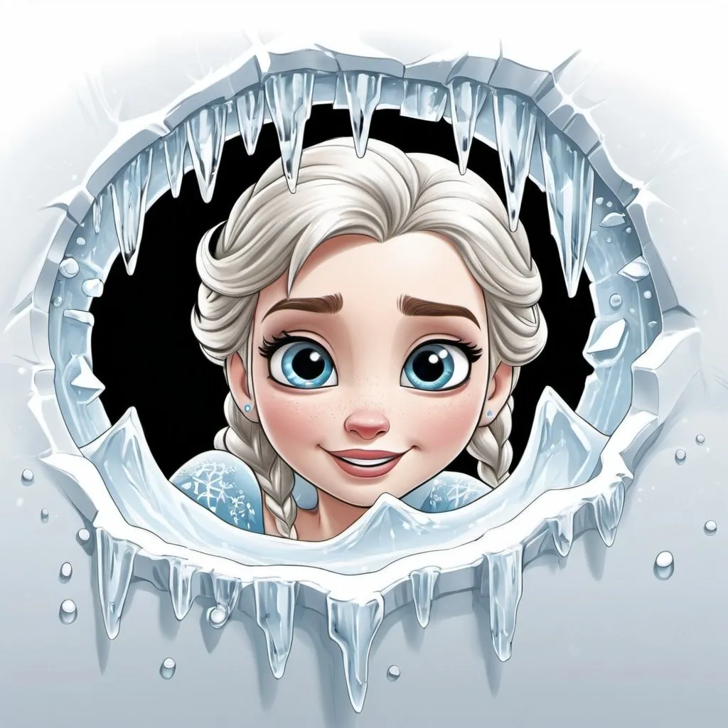 monochrome vector pencil sketch of a princess elsa...