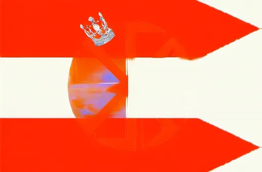 Prompt: a flag with a crown on top of it and a flag underneath it that says arr, and the flag is red, white, and the flag is white, and the, Antoni Brodowski, regionalism, rutkowski, a digital rendering