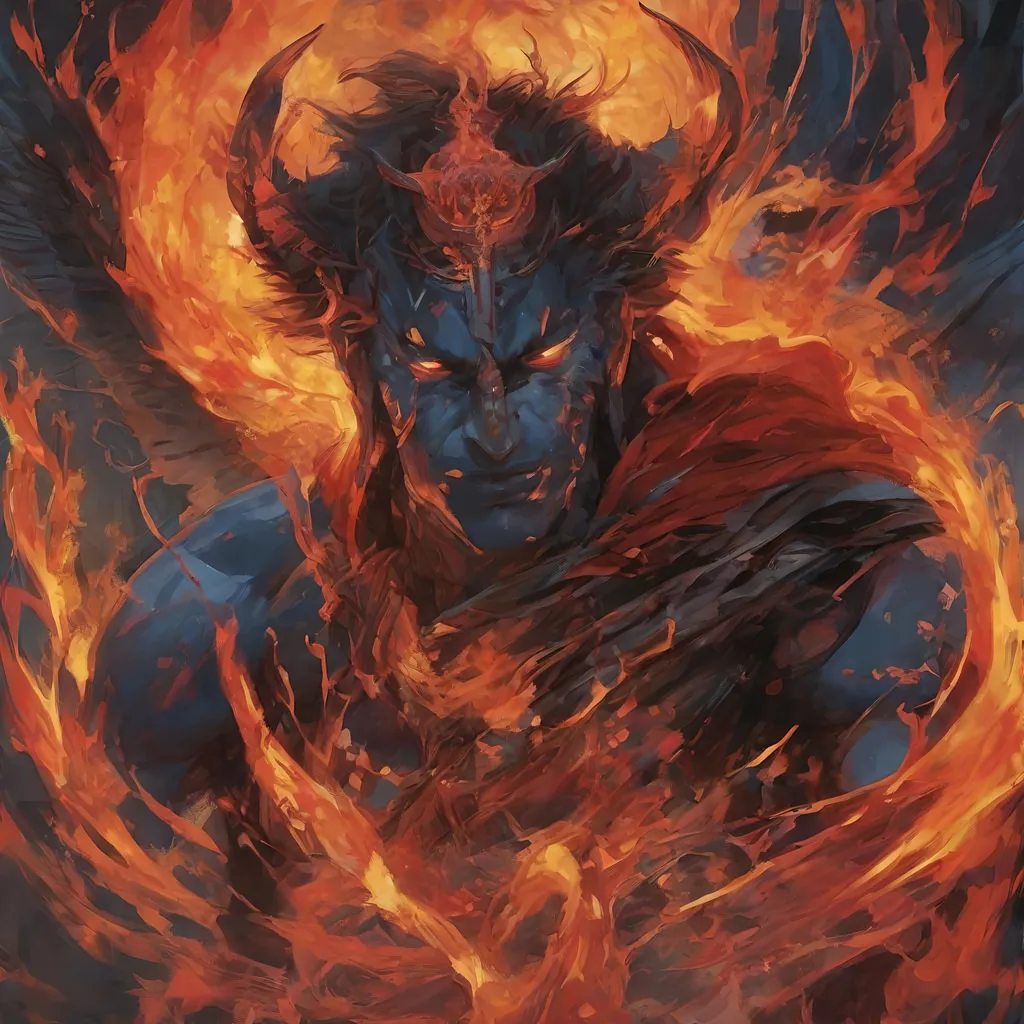 Prompt: God of fire and destruction, chaotic energy, demonic, in the style of Jordan Grimmer, deviantart, gouache, hyperrealism, lens flare, flickering light, aetherpunk, deep color"
trending on artstation, in the style of Artgerm, Arthur Suydam, Alex Maleev, Shintaro Kago, Gil Elvgren, Greg rutkowski, dark color palette, amazing shading, masterpiece, 4k, intricate detail

illustration, painting, drawing, art, sketch
