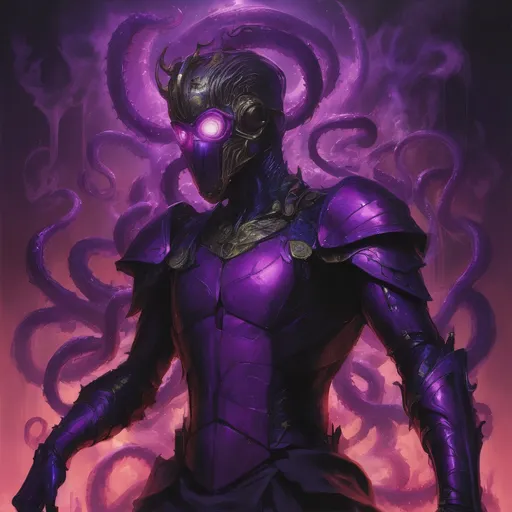 Prompt: Purple knight, eldritch being, tentacles, lovecraft, greg rutkowski, vibrant colors, full hd, high quality, 4k, trending on artstation, oil painting, symmetrical, intricate, highly detailed,  in the style of Jordan Grimmer, deviantart, gouache, hyperrealism, lens flare, flickering light, aetherpunk, deep color" trending on artstation, in the style of Artgerm, Arthur Suydam, Alex Maleev, Shintaro Kago, Gil Elvgren, Greg rutkowski, dark color palette, amazing shading, masterpiece, 4k, intricate detail illustration, painting, drawing, art, sketch