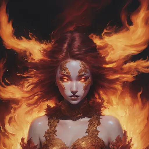 Prompt: Fire elemental in the style of Jordan Grimmer, deviantart, gouache, hyperrealism, lens flare, flickering light, aetherpunk, deep color"
trending on artstation, in the style of Artgerm, Arthur Suydam, Alex Maleev, Shintaro Kago, Gil Elvgren, Greg rutkowski, dark color palette, amazing shading, masterpiece, 4k, intricate detail
illustration, painting, drawing,
