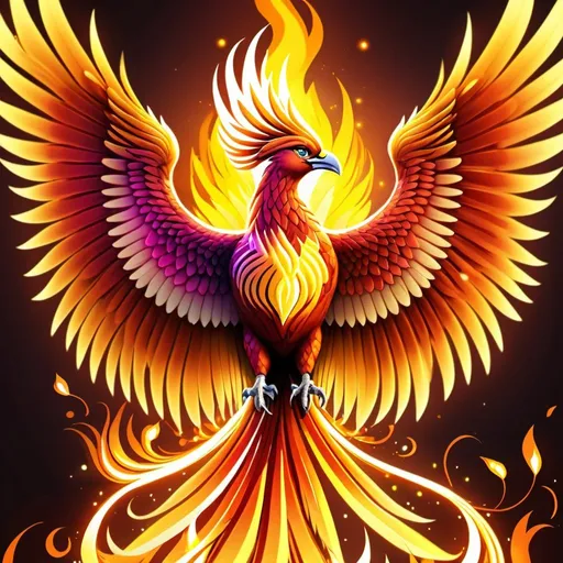Prompt: Create an image generated by artificial intelligence that represents the phoenix as an entity of light and energy in constant transformation. It uses warm, bright tones to highlight the figure of the phoenix, whose feathers appear to be made of glowing flames. Make his body glow with incandescent energy, radiating an aura of renewal and spiritual power. Be sure to capture the majesty and strength of the phoenix as an eternal symbol of resurgence and hope.