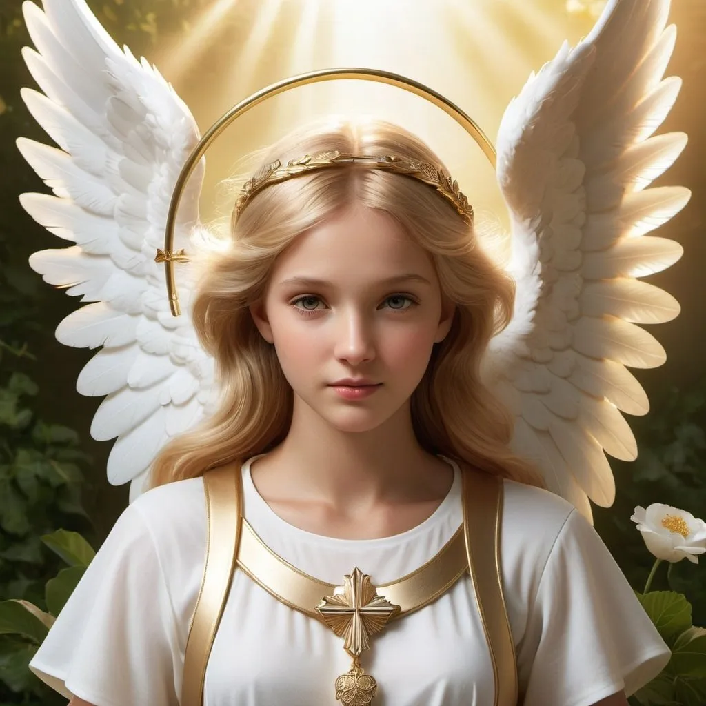 Prompt: Imagine a charming and serene image with a photorealistic style of a guardian angel.