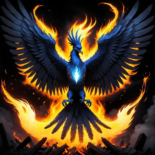 Prompt: Imagine the resurgence of the phoenix as a being of light born from the ashes. It begins with a scene shrouded in shadows and ashes, where the ground is covered by a grayish blanket and the atmosphere is oppressive. It then generates the figure of the phoenix in the center of the image, surrounded by a radiant glow that illuminates the surrounding darkness. Make the sparks from the ashes move and disperse as the phoenix rises, symbolizing its rebirth and transformation into a being of light that radiates hope and renewal.