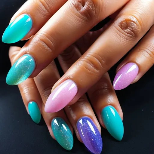 Prompt: Imagine polygel nail designs.