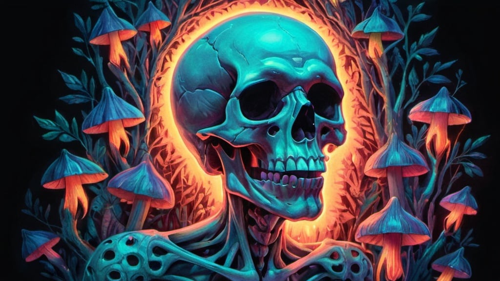 Prompt: Nádasdy - Kastély, Nadasdy illustration, colored pencils, gouache, neon glow, grim, itricate details, hyperdetailed, 2d, 4k