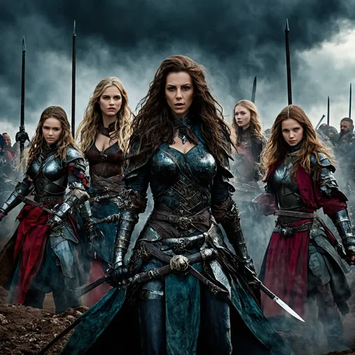 Prompt: The battle of mordor with all female characters 