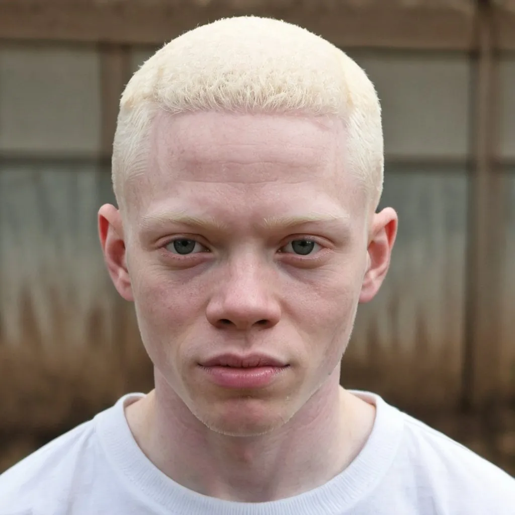 Prompt: A male with albinism