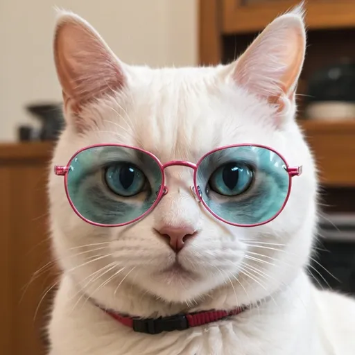 Prompt: add glases to cat

