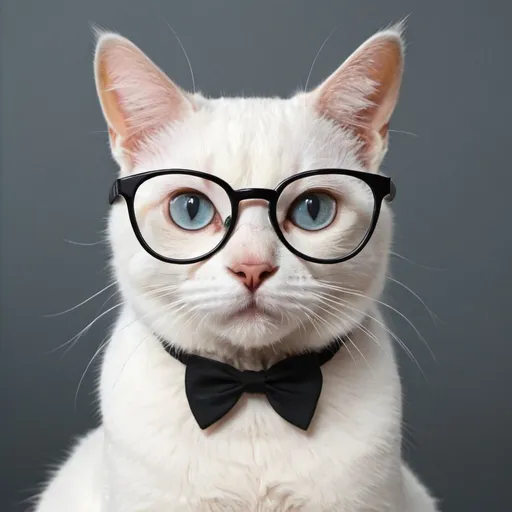 Prompt: add glases to cat


