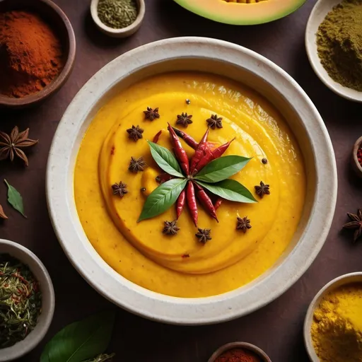 Prompt: Close-up photo of a vibrant Bengali dish, mango mustard fusion, high quality, food photography, close-up shot, detailed textures, vibrant colors, contrasting flavors, traditional cuisine, aromatic spices, fresh ingredients, realistic, vivid, food styling, professional lighting, authentic presentation, rich and inviting, best quality, highres, food photography, vibrant colors, detailed textures, aromatic spices, realistic, professional, authentic, inviting