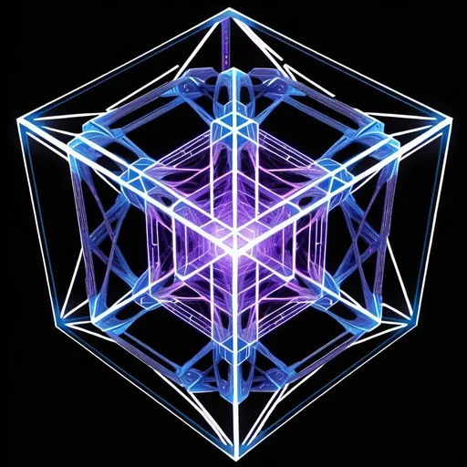 Prompt: hyperspace entity, fifth dimensional geometry, 777, hyper cube.