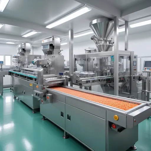 Prompt: packing line food supplements production tablets capsules counting machine