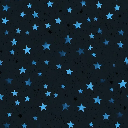 Prompt: Generate make a mimimalist image on solid dark black background of several small 5-point stars Above spaced out in top half in faded blue with a single solid thin horizontal rich dark blue color brush stroke across the exact middle of the frame from edge to edge of uniform width with few dark blue vertical drips of uniform size and varying length toward the bottom