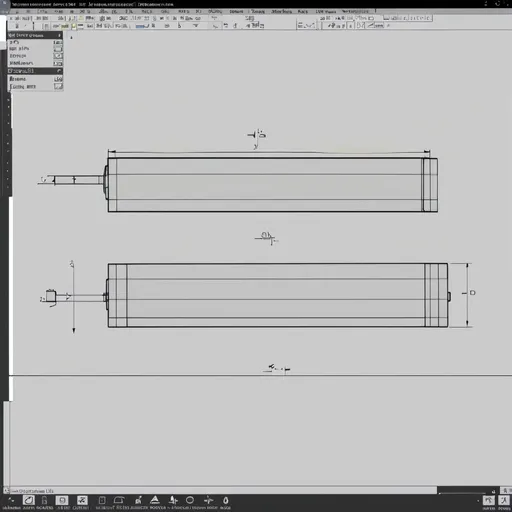 Prompt: draw a shaft having outer diameter is 200mm and length is 1700, just remove background, and give 2D shape, it should display as horizontal