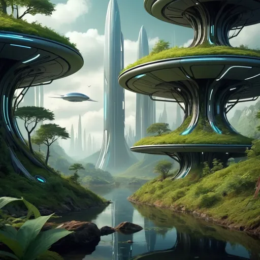 Prompt: beautiful, elegant and futuristic wallpaper for Desktop with respect to Nature