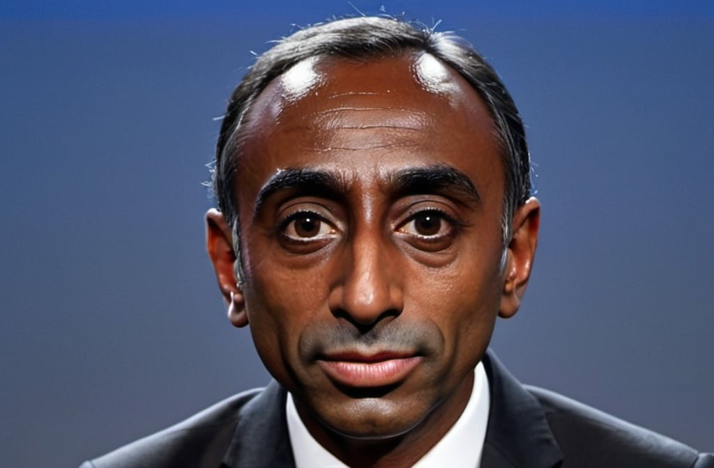 Prompt: Eric Zemmour transformed into a dark skin man

