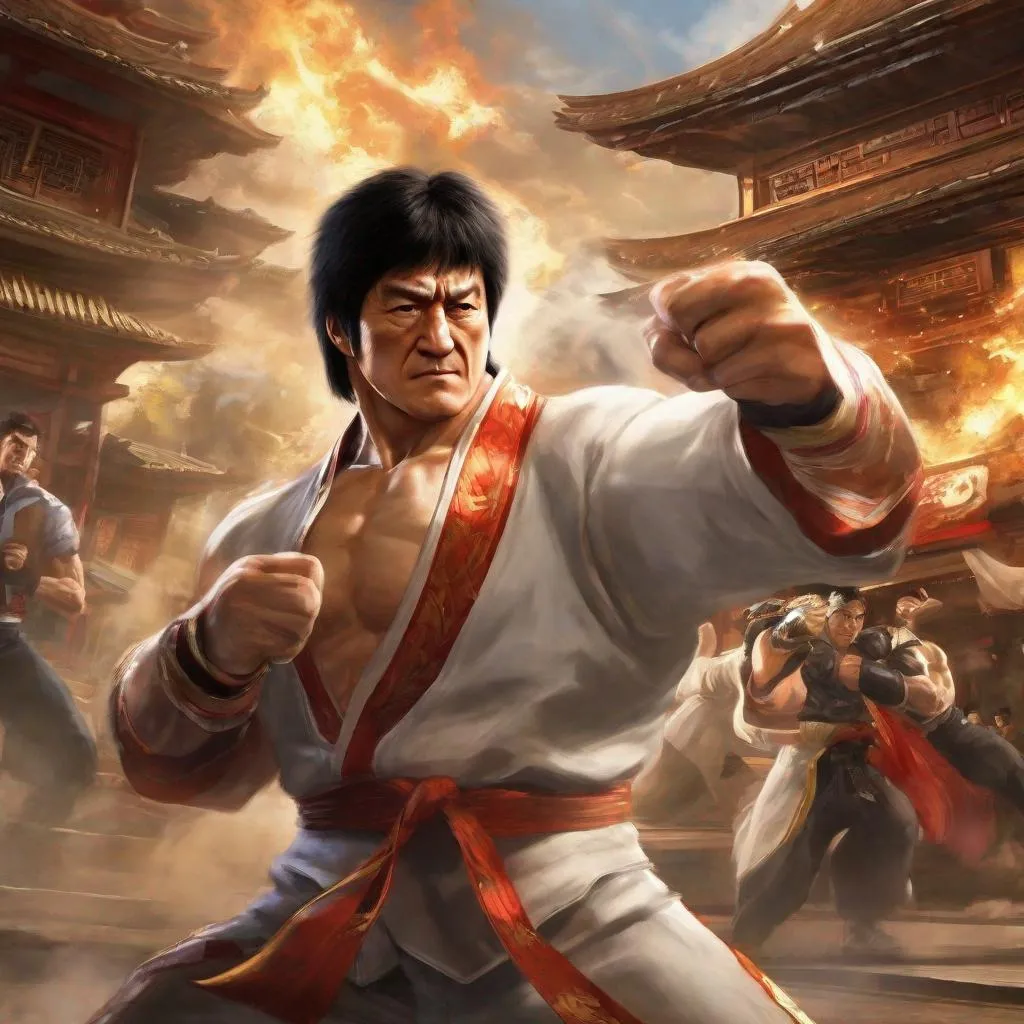 Prompt: jackie chan in Tekken 6 fight tekken 6 video game fight atmosphere, cartoony style, extremely detailed painting by Greg Rutkowski and by Henry Justice Ford and by Steve Henderson
