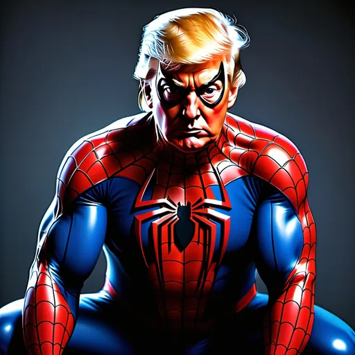 Prompt: Donald Trump as spiderman